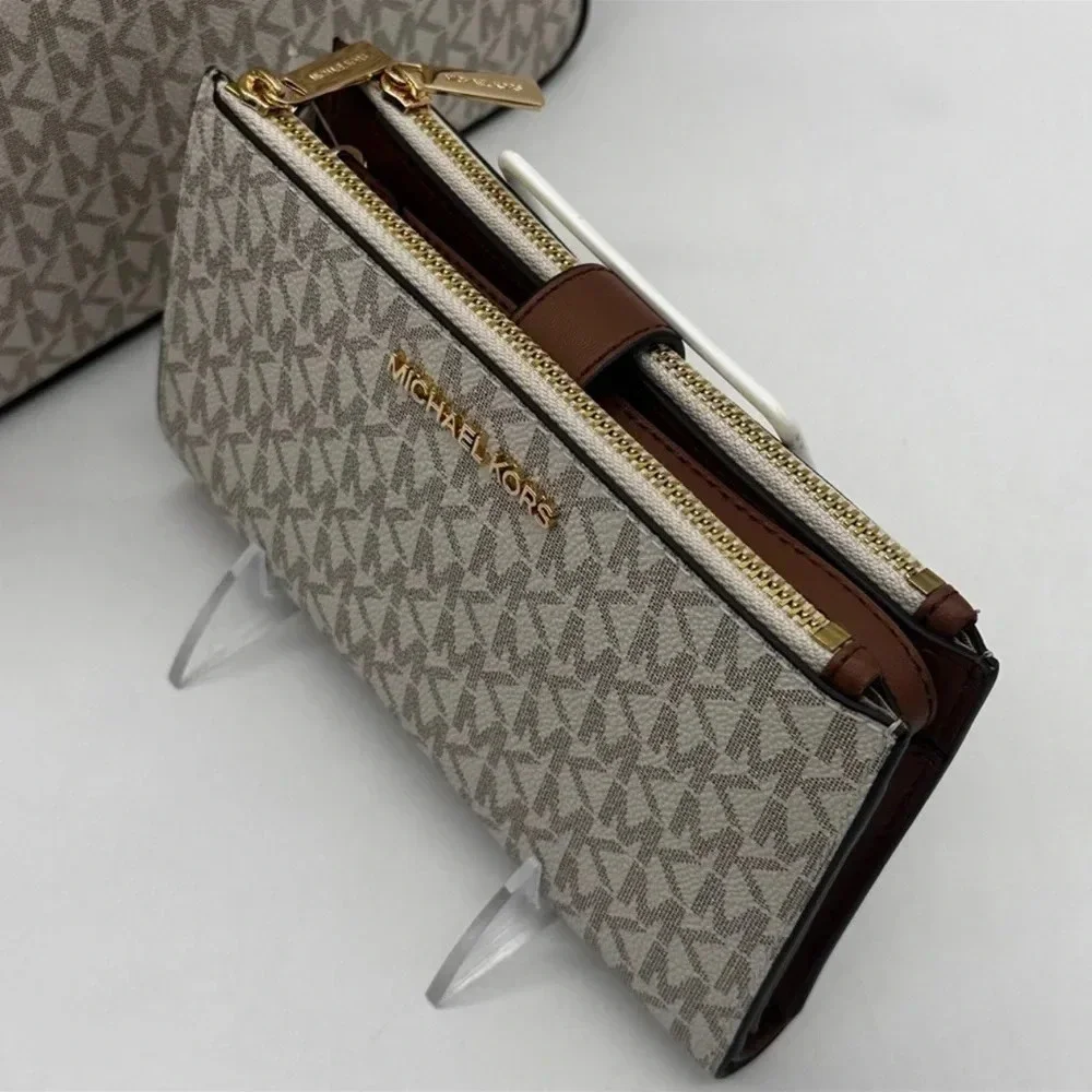 Michael Kors Large EW Crossbody Bag & Large Double Zip Wallet Vanilla